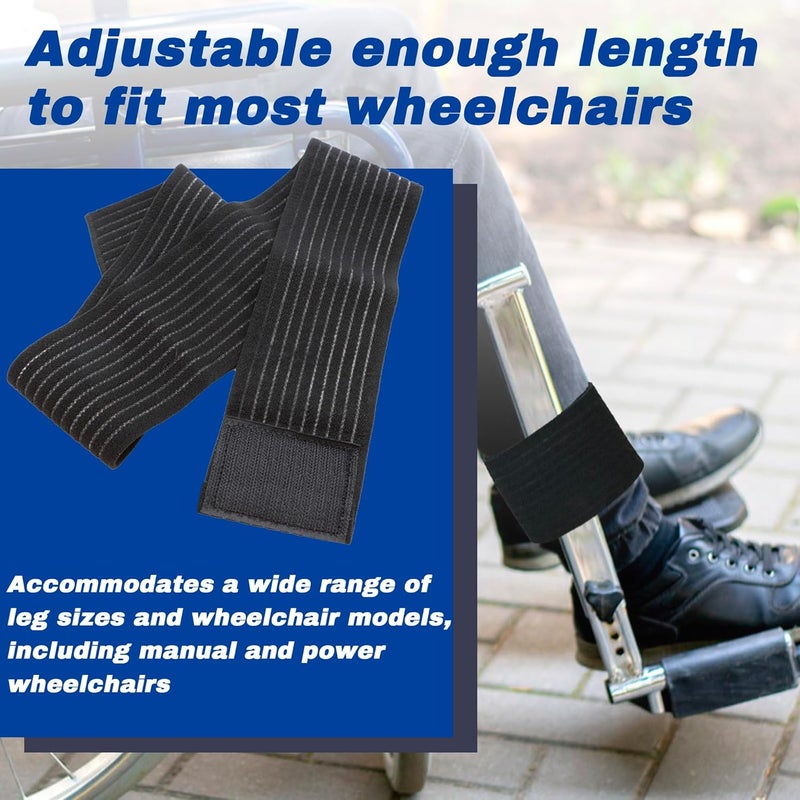 Terixe 2 Pack Wheelchair Leg Straps - Polyester Material, Breathable & Elastic - Foot, Calf & Seat Belt Restraints for Wheelchair Accessory - Image 4